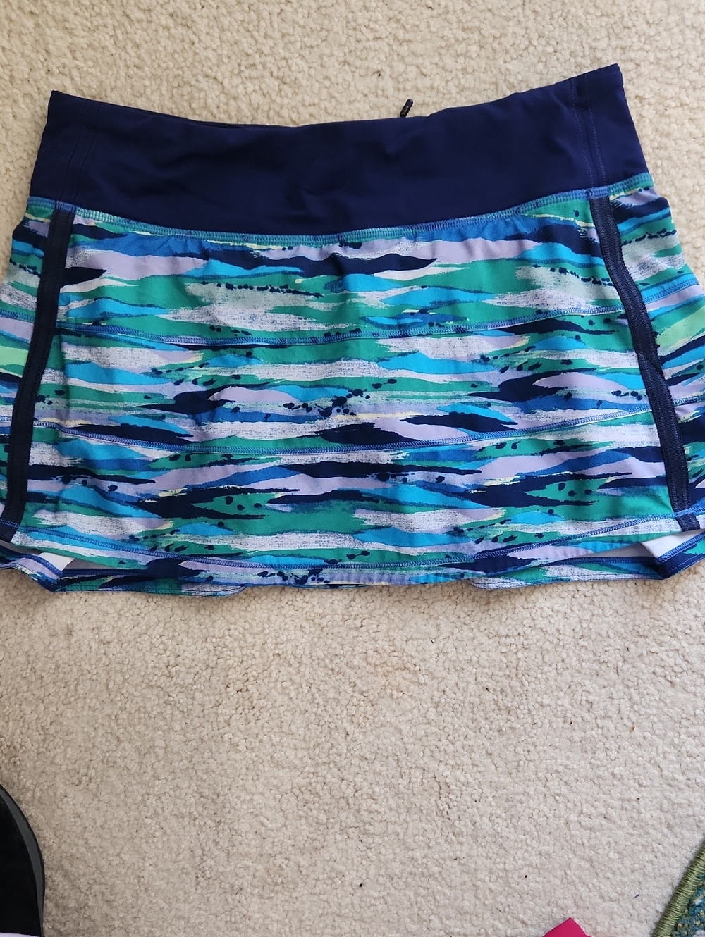 Lululemon  Blue Multi-Pattern Active Mini Tennis Skirt  Disontinued Style